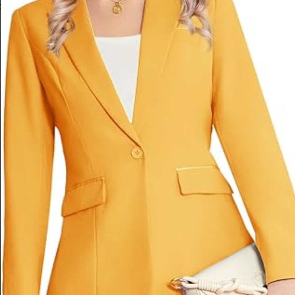 Kasper Mustard color Tailored Blazer with Notched Lapels  new no ticket